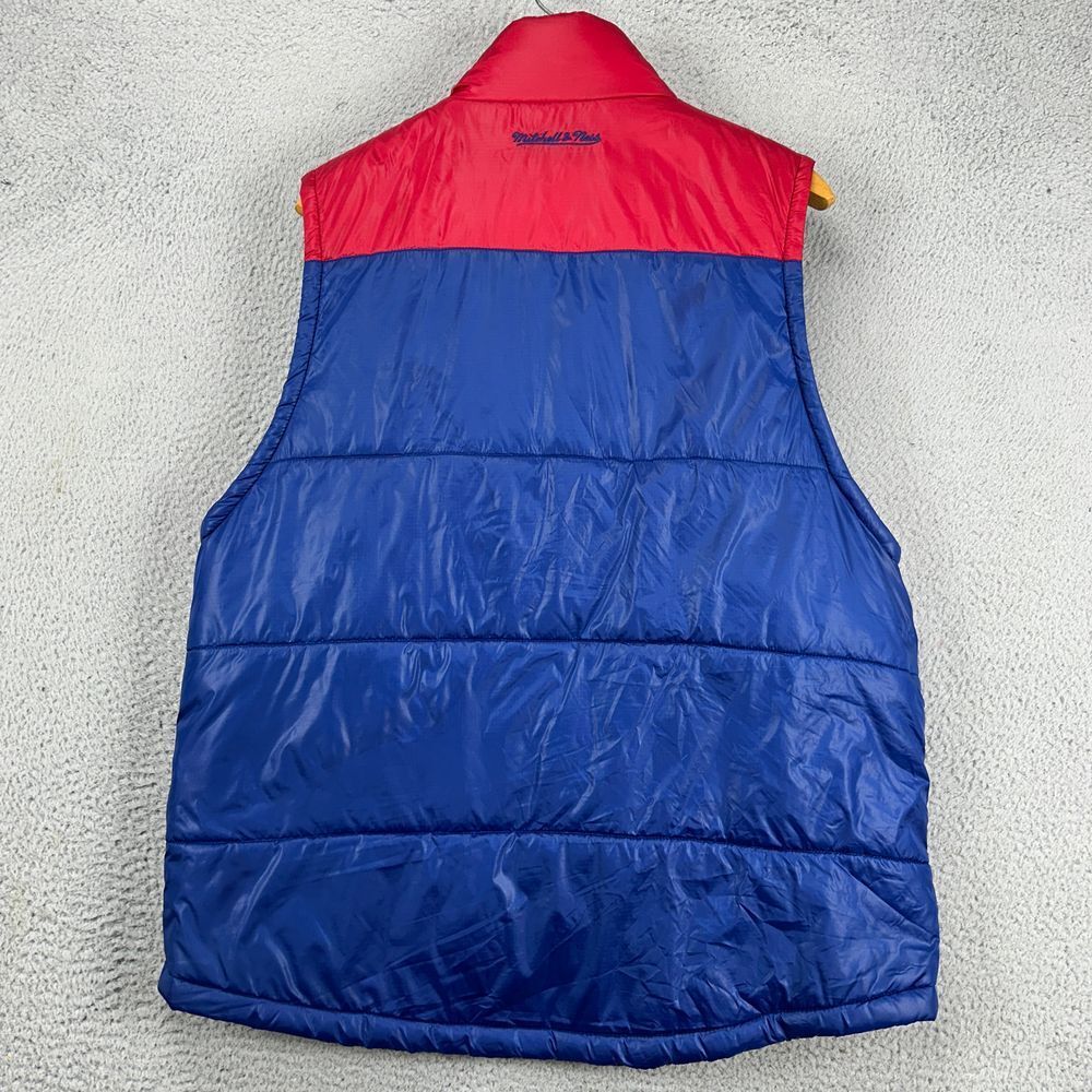 New York Rangers NHL Full Zip Vest Mens XL Red Bue Vintage Hockey Mitchell Ness - Picture 3 of 12